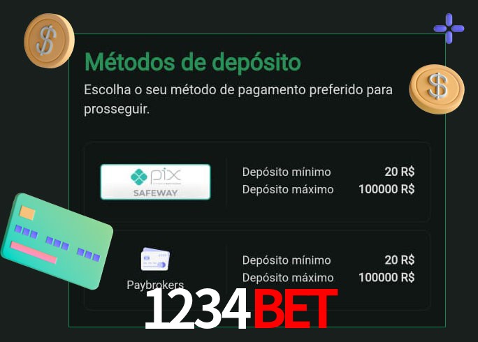 O cassino 1234bet oferece uma grande variedade de métodos de pagamento